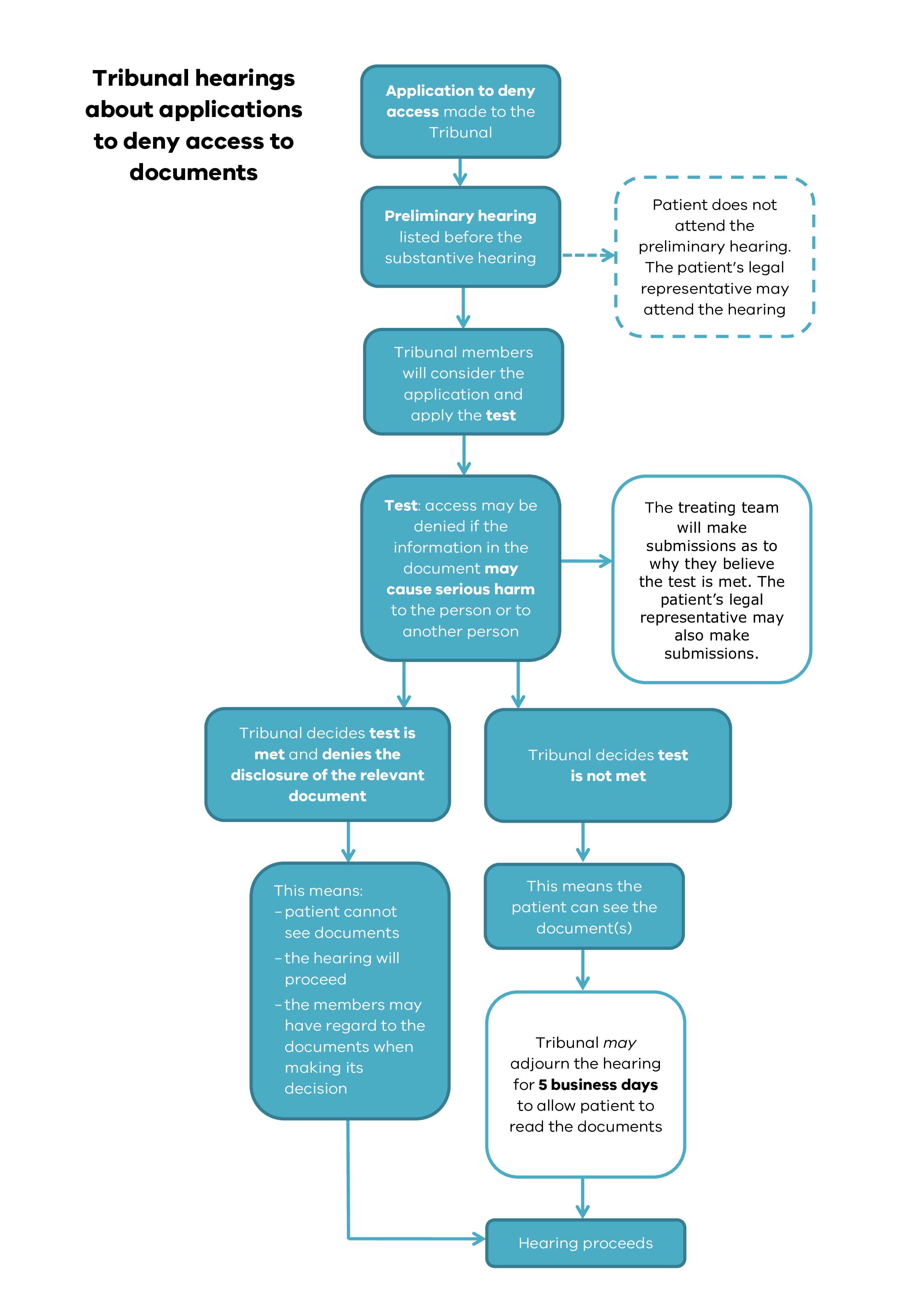 Flow chart of the Tribunal's access to documents process